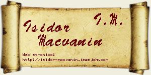 Isidor Mačvanin vizit kartica